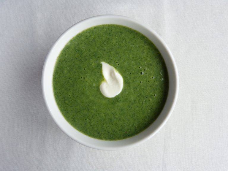 Bowl of homemade nettle soup