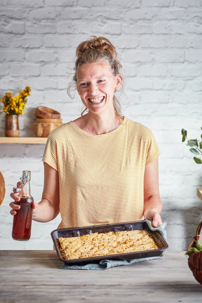 Making nettle baklava