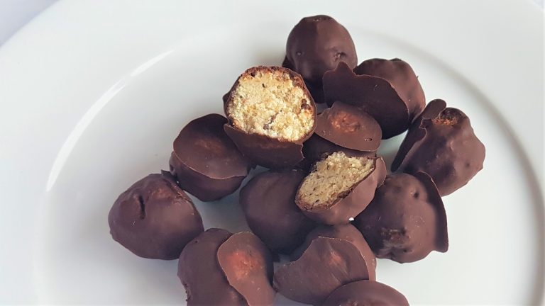 Handmade wild chocolate truffles for a foraging course