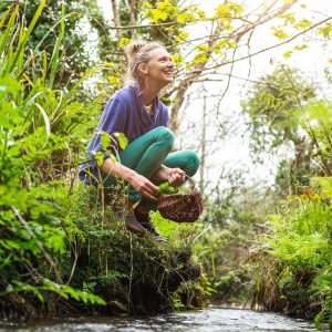 Foraging by the river and in the woods