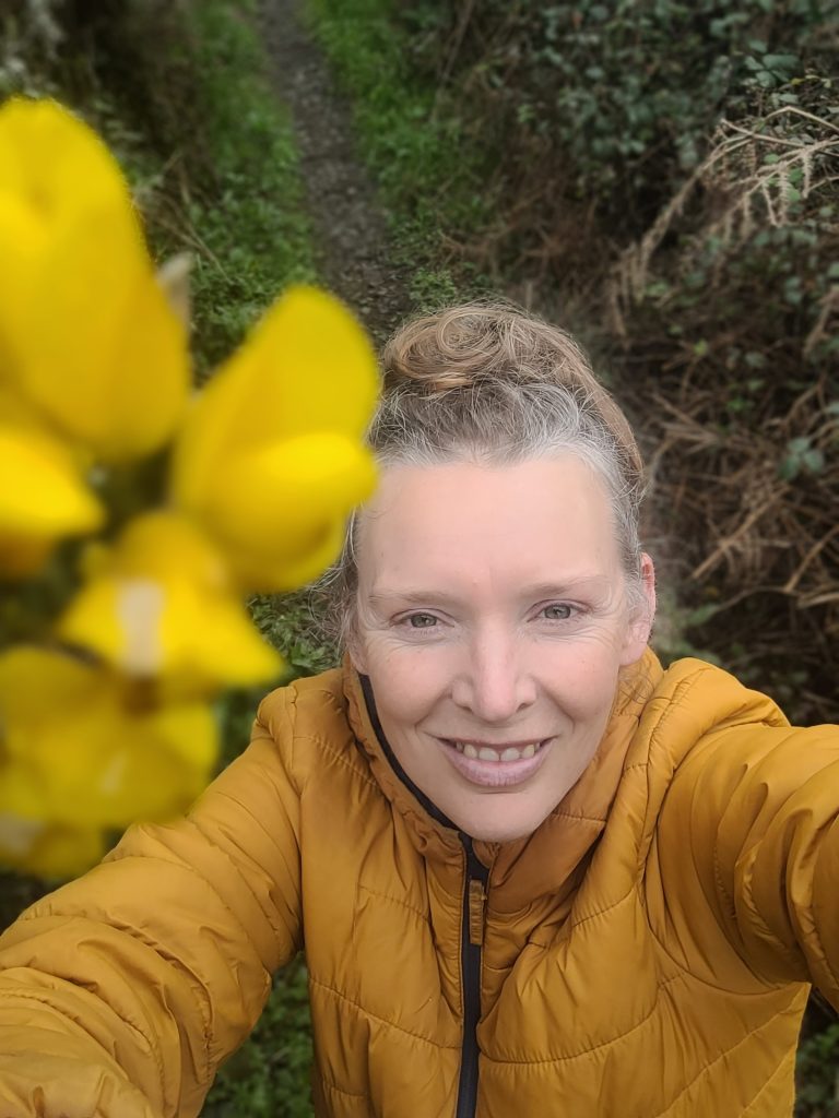 Rachel Lambert with gorse flowers