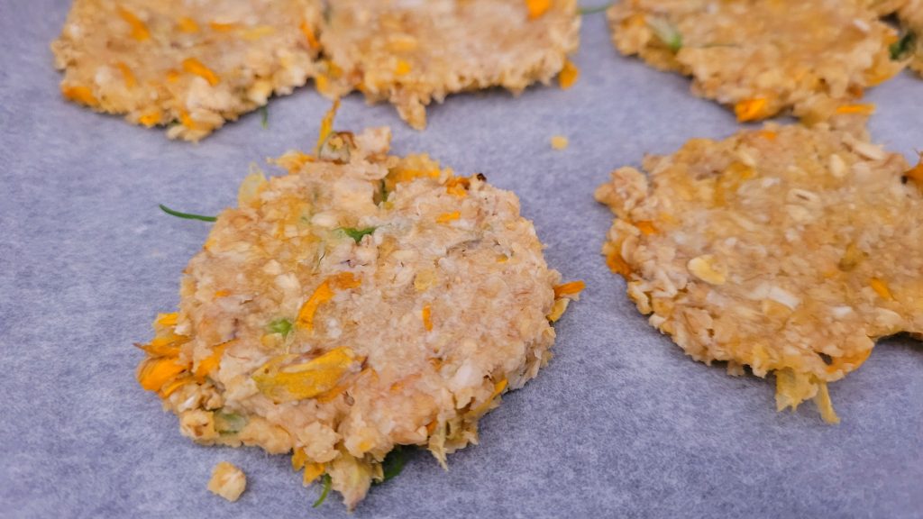 Raw dough of gluten-free gorse oatcakes before baking
