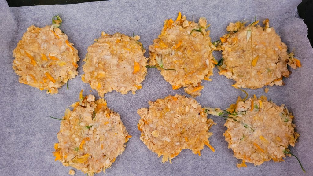 Raw dough of gluten-free gorse oatcakes before baking