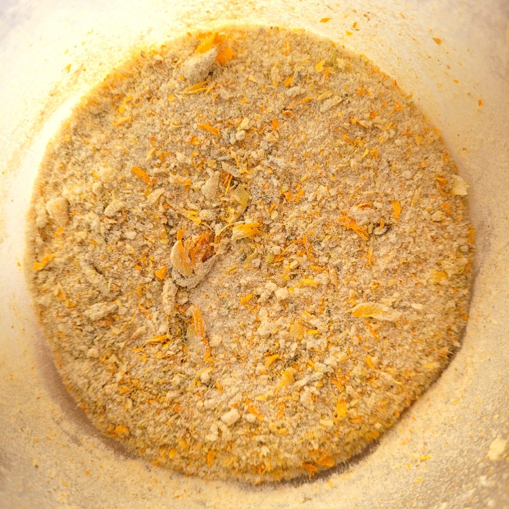 Freshly made gorse flower sugar