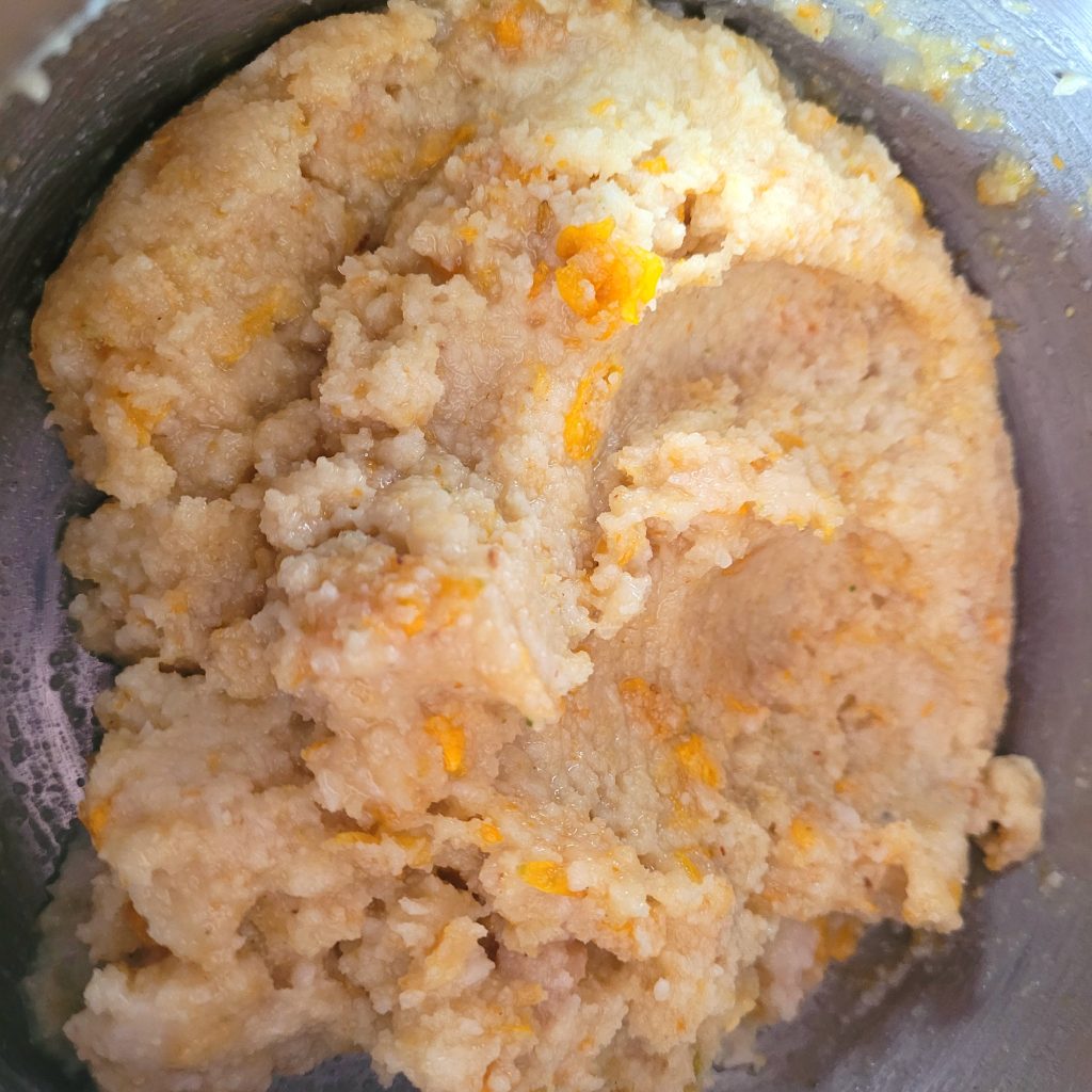 Combined ingredients for vegan gorse and white chocolate truffles