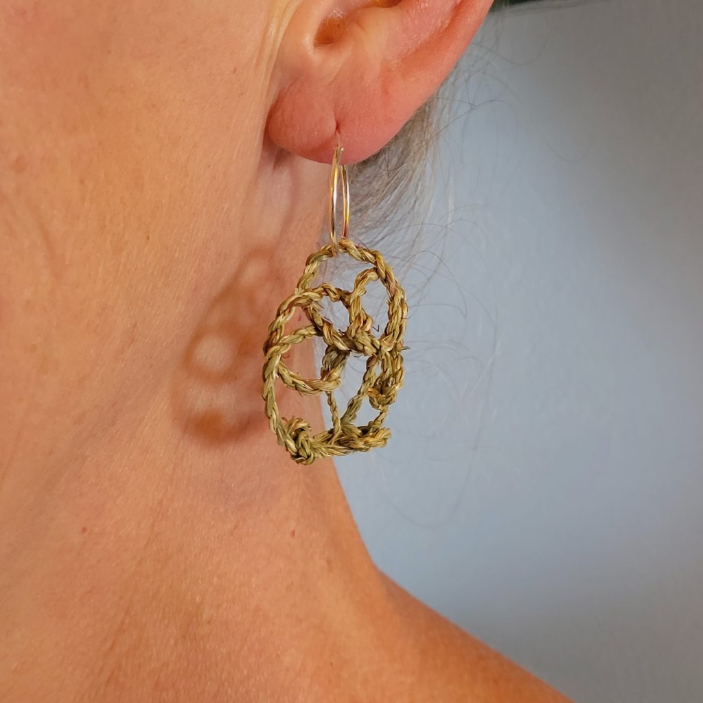 Earring design made from Carex pendula