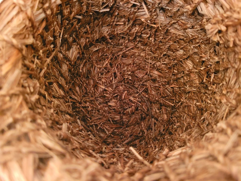 An aerial view inside a pot made from cleavers