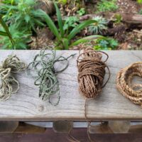 Four plant strings made from Cornish garden plants
