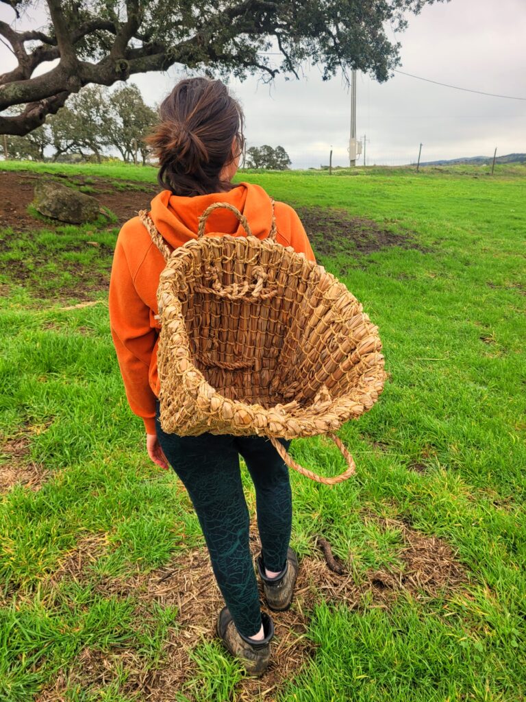 a back view of a handmade kishie, 